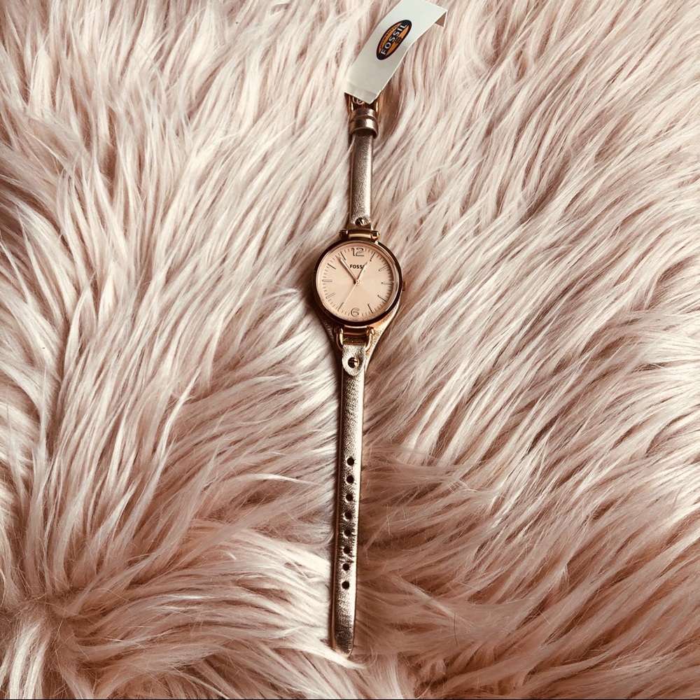 Gold Fossil watch